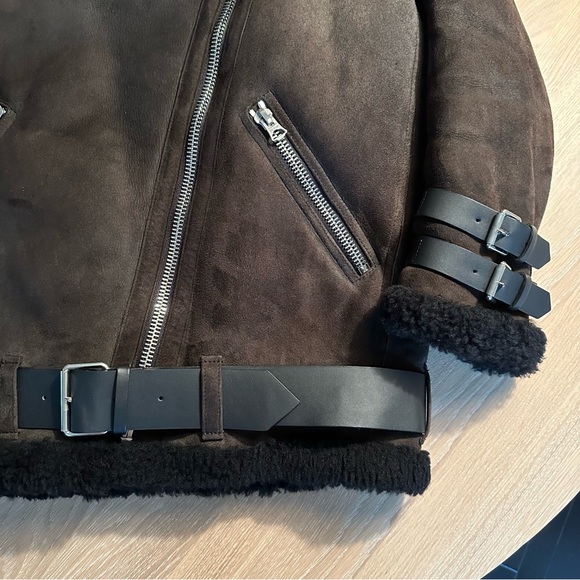 Acne Studios black shearling aviator jacket - Picture 7 of 14